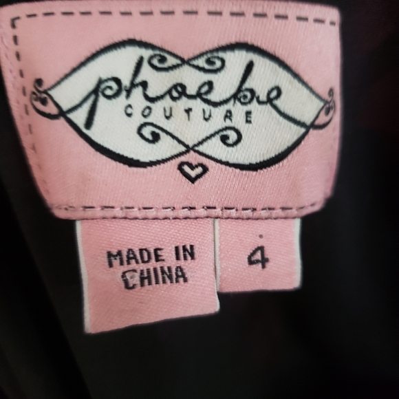 NWOT Phoebe Couture black red & pink geometric print silk shift dress Wo… - Picture 6 of 10